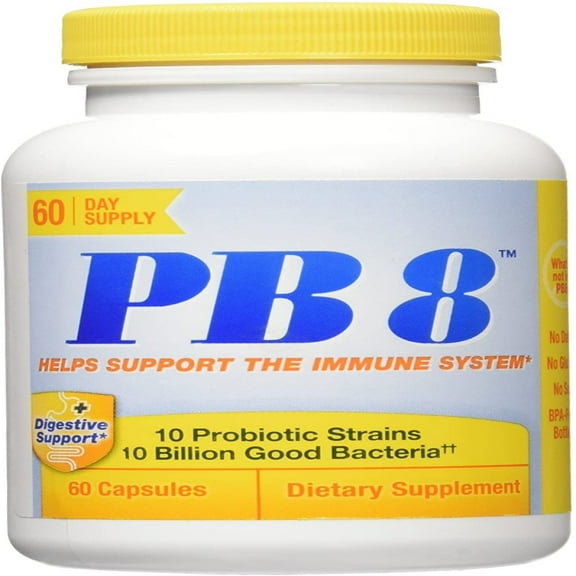 Nutrition Now PB 8 Probiotic Immune System and Digestive Support* Dietary Supplement, 60 Count