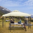 thumbnail image 2 of Lelinta 10ft x 10ft Beige Top Cover Double Layer Pop Up Outdoor Canopy, Sunproof and Waterproof, 2 of 8