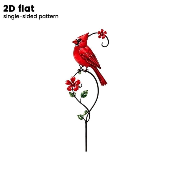 IFRINID Metal Cardinal Garden Stake 17. 7 Inch Iron Outdoor Sculpture, Red Bird Ornament for Yard, Lawn, Patio, and Flowerbed Decor