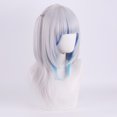 thumbnail image 2 of Peluca de cosplay azul plateado degradado con coletas gemelas de 55 cm, 2 of 2