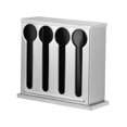thumbnail image 3 of Spoon Storage Box Utensil Dispenser Container Stainless Steel Cutlery Organizer Table Cutlery Dispenser for Countertop Dining Room Kitchen 4 Compartment, 3 of 8