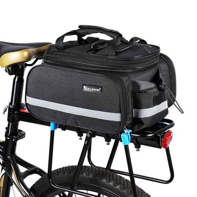 WEST BIKING Bicycle Bag Waterproof, 10-35L Detachable Bicycle Saddle Rear Trunk Pannier Bag with Rain Cover 2 Colors