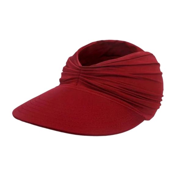 UV Protection Sun Visor Hat for Women, Wide Brim Empty Top Sun Cap with Elastic Headband, Lightweight Breathable Sun Hat for Outdoor Activities, Golf, Beach, Pool
