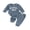 Blue, variant on Baby Boy Fall Outfit Letter Embroidered Long Sleeve Romper Solid Elastic Waist Pants 2 Piece Set