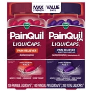 Vicks PainQuil Max Strength Pain Relief LiquiCaps, Day/Night Combo, 200 count