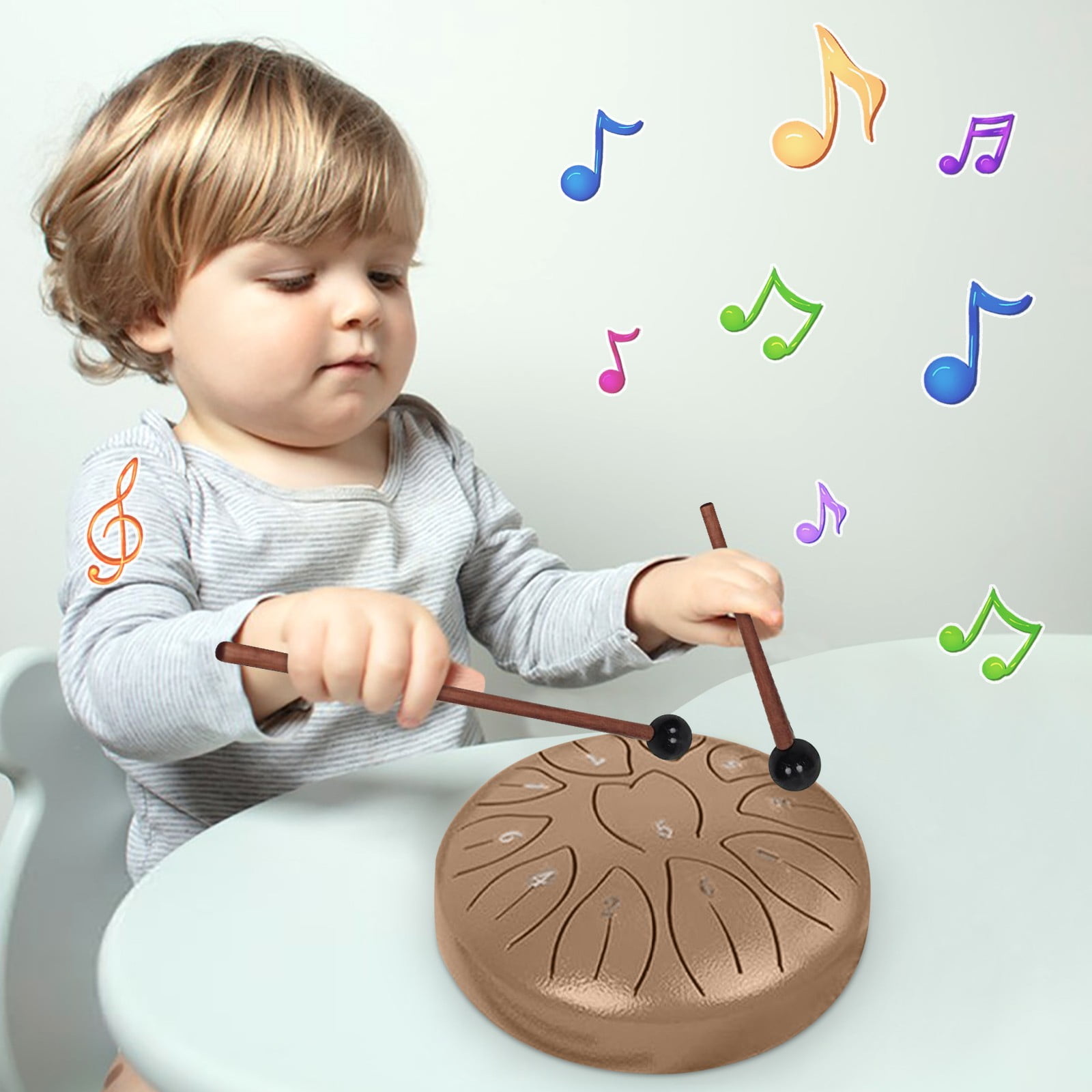 ZZkhGO Rain Drum, 11 Note Steel Tongue Drum, Handpan Percussion Instrument for Meditation Yoga Music Therapy