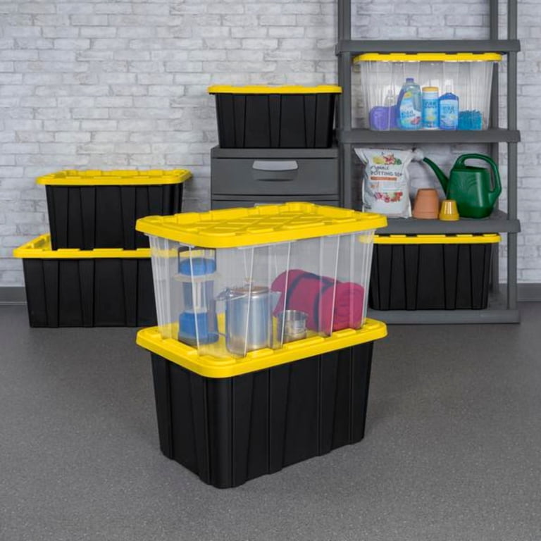 Sterilite 27 Gallon Industrial Stackable Storage Tote Lidded