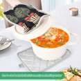 thumbnail image 3 of Yayeee Pot Holders Kitchen Heat Resistant with Pocket 7"x9.8" Cotton Oven Cooking Hot Pads, Beige Striped Trees, 3 of 7