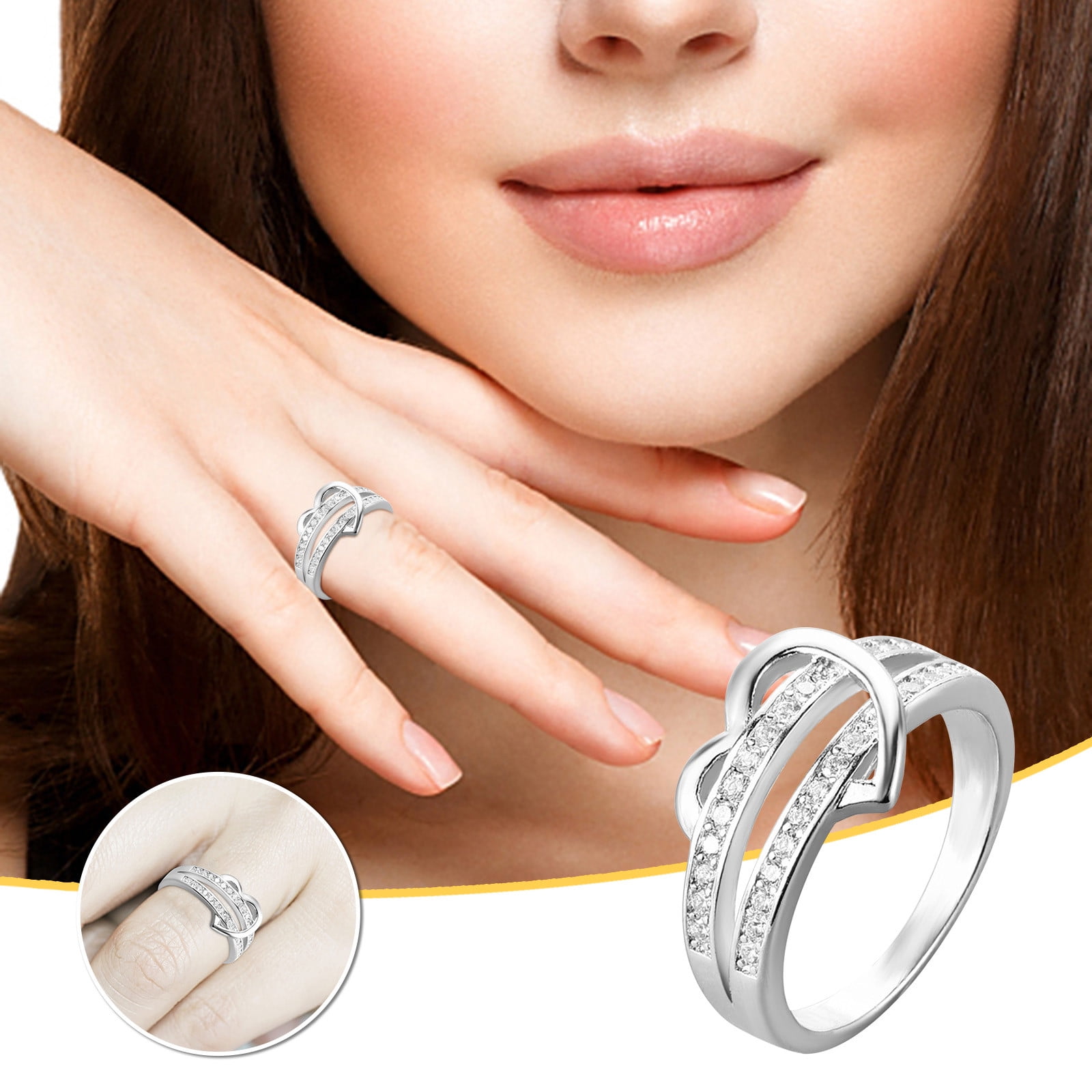Simple silver ring diamond new arrivals