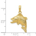 thumbnail image 4 of 14k Yellow Gold Jumping Bass Fish Pendant Charm, 4 of 4