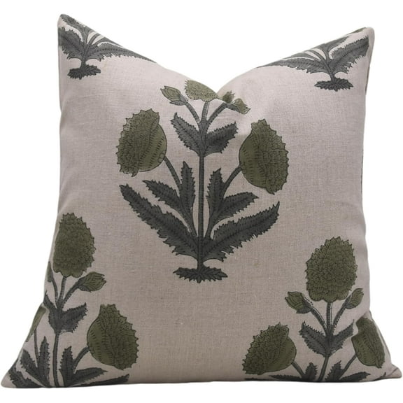 Elegant Hand Block Print Pure Linen Cushion Covers By Fabdivine, 12X20, Badshah