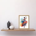 thumbnail image 2 of Flamenco Dancer in Motion Rainbow Colour Dress Dance Modern Watercolour Painting Artwork Framed Wall Art Print A4, 2 of 4