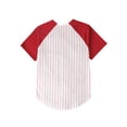 thumbnail image 3 of Ma Croix Men's Premium Pinstripe Baseball Tee Button Down Raglan Short Sleeve Jersey, 3 of 7