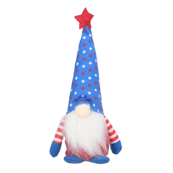 Independence Day Gnome Cute Handcrafted Beautiful Meaning Gnome Plush Decoration for Office Living Room Blue Star