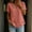 Watermelon Red, variant on QUNYINEY V Neck Womens Short Sleeve Tops Cotton Linen Summer T-Shirts Button Loose Fit Solid Casual Pullover Tops