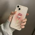 thumbnail image 4 of Flower Phone Case for iPhone 13 Pro, Cute Aesthetic Clear Pink Gradient Rose Phone Cover for Women Girls, 4 of 13