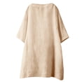 thumbnail image 5 of Pxiakgy Womens Linen Button Down Shirt Henley Tops Oversized Tees Comfy Loose Fit T-Shirt Gauze Tops Lightweight Work Blouses Summer Shirts for Women Casual Tunic Tops Breathable Tops Daily T Shirts, 5 of 9