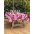 thumbnail image 2 of Outdoor Tablecloth with Umbrella Hole and Zipper, Pink Xmas Reindeer Rectangle Table Cloth 60x84 Inch Waterproof Tablecloth, Christmas Snowflakes Stripes Winter Picnic Table Cover for Patio Camping, 2 of 7