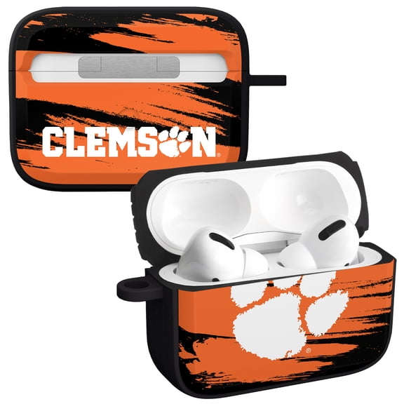 Clemson Tigers Paint Stripe HDX Case Cover Compatible with Apple AirPods Pro 1 & 2 by Affinity Bands