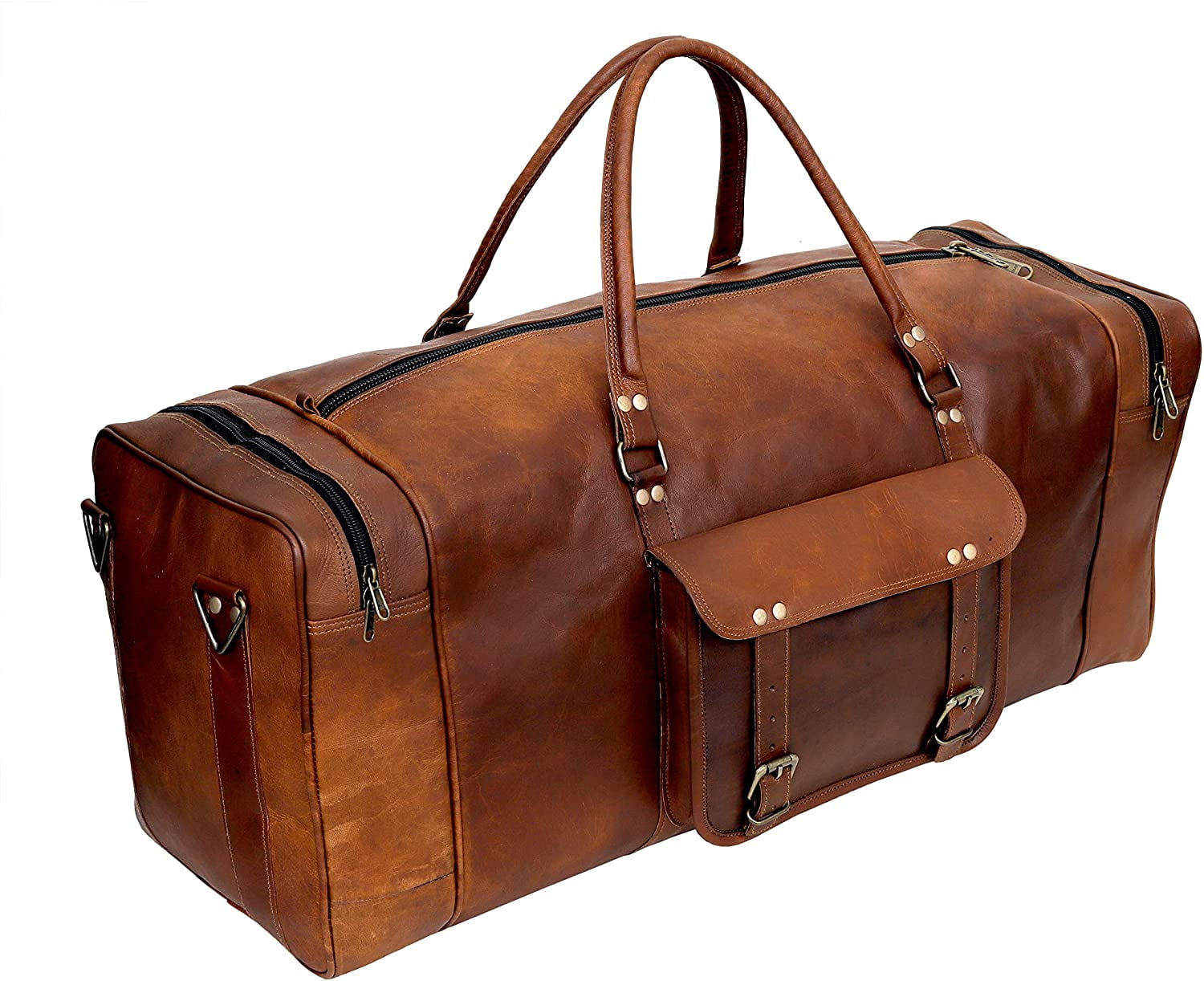 Cuero Bags 32 inches Handmade Duffel Bag for Travel, Brown