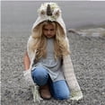 thumbnail image 1 of Gorro infantil estilo unicornio, bufanda de lana, capa de una pieza, chal, gorro con borlas, 1 of 5