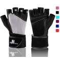 thumbnail image 1 of RIMSports Weightlifting Gloves with Wrist Wrap Support for Gym and Workout, Gray L, 1 of 5