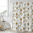 thumbnail image 4 of White Daisies Bathroom Shower Curtains with 12 Hooks Polyester Waterproof Shower Curtain for Stalls and Bathtubs Pastoral Farmhouse Botanical Flowers Leaf Decorative Bathroom Curtain 72x96 Inches, 4 of 9