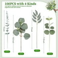 thumbnail image 3 of 100pcs Eucalyptus Stems Bundle - Mixed Artificial Greenery Leaves for DIY Floral Arrangements, Wedding Bouquets, Centerpieces, and Home Decoration, 3 of 5