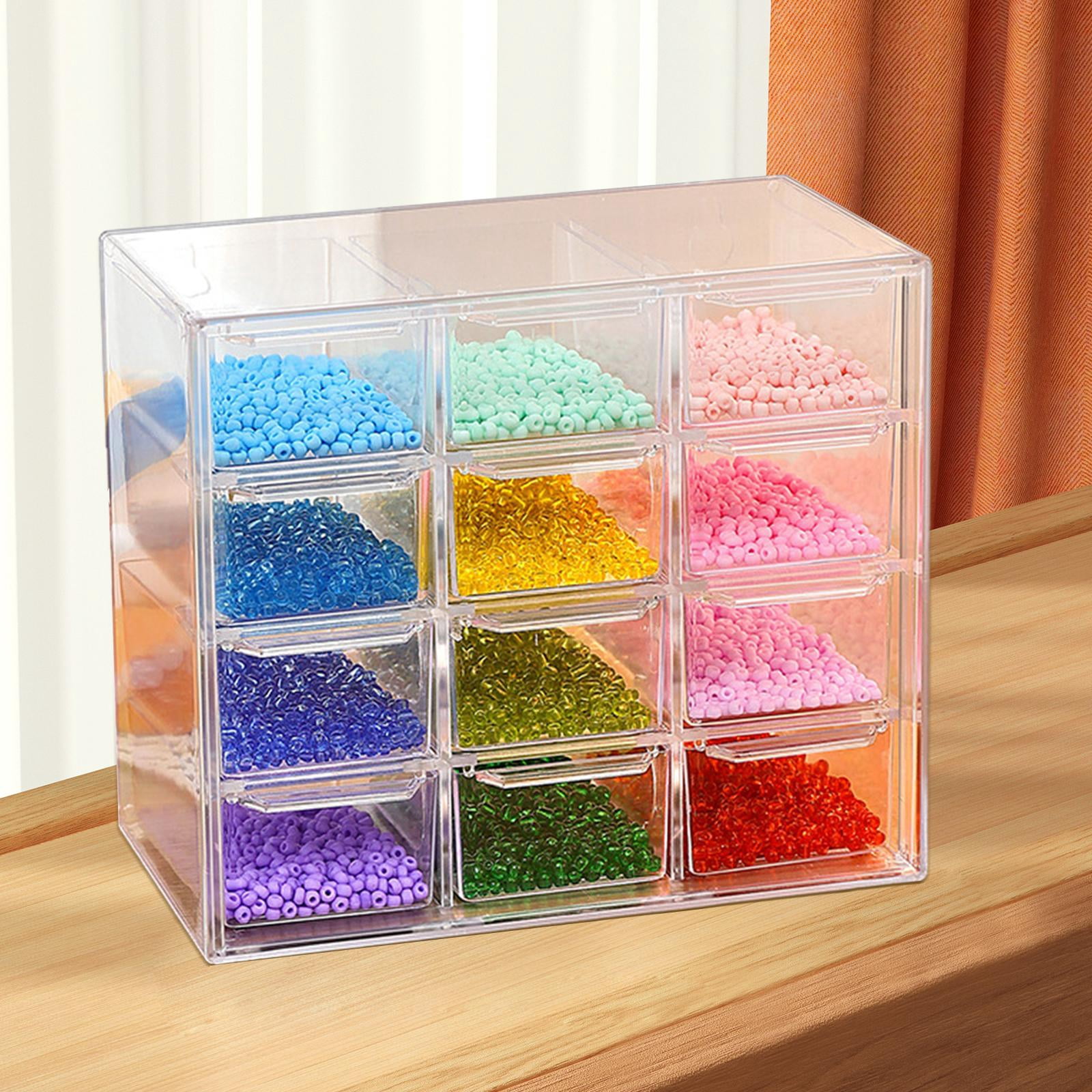 QccHieUs Mini Drawer Organizer, Art Craft Organizers And Storage Used in Desk, Vanity in Home Or Office, Removable Drawers for DIY Crafts, And Jewelry 12 Drawers