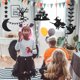 thumbnail image 4 of 6 piezas de decoraciones colgantes para fiesta de Halloween, adorno colgante para fiesta, guirnalda negra con purpurina, decoración para casa embrujada, murciélago, araña, estrella y luna, 4 of 5