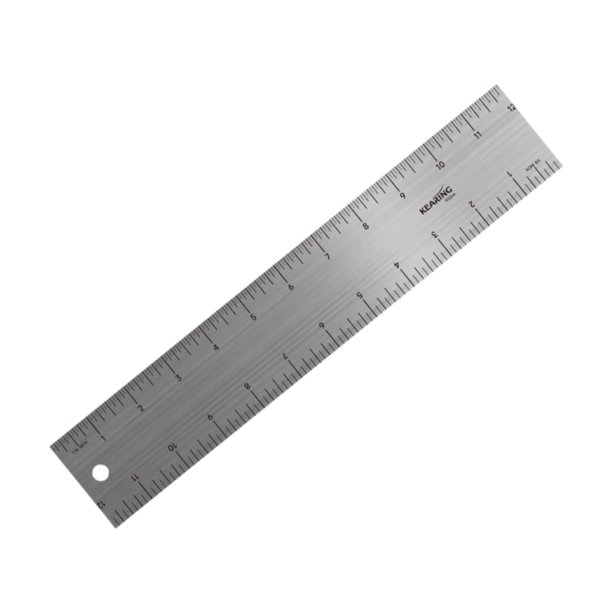 Regla de dibujo con agujero para medir y trabajar la madera. Regla para cuadernos. 30.5x5.7cm