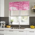 thumbnail image 5 of 2 Pack Valances for Windows, Pink Marble Window Valances for Living Room/Bedroom/Bathroom, Modern Ombre Abstract Fluid Aesthetic Art Light Filtering Kitchen Curtain Valance 60"W x18" L, 5 of 9