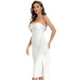 thumbnail image 4 of BEAUKEY Women Sexy Summer Strapless Midi Bandage Dress Female Bodycon Gauze White, 4 of 6