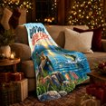 thumbnail image 3 of Good Day Great Cast Sunrise Bass Fishing Lakeside, Festive Pet Portrait Pattern, Warm Flannel Blanket for Cabin and Lodge, Dog Lovers person's Day Gift, Pet Lover Home Decor, 3 of 9