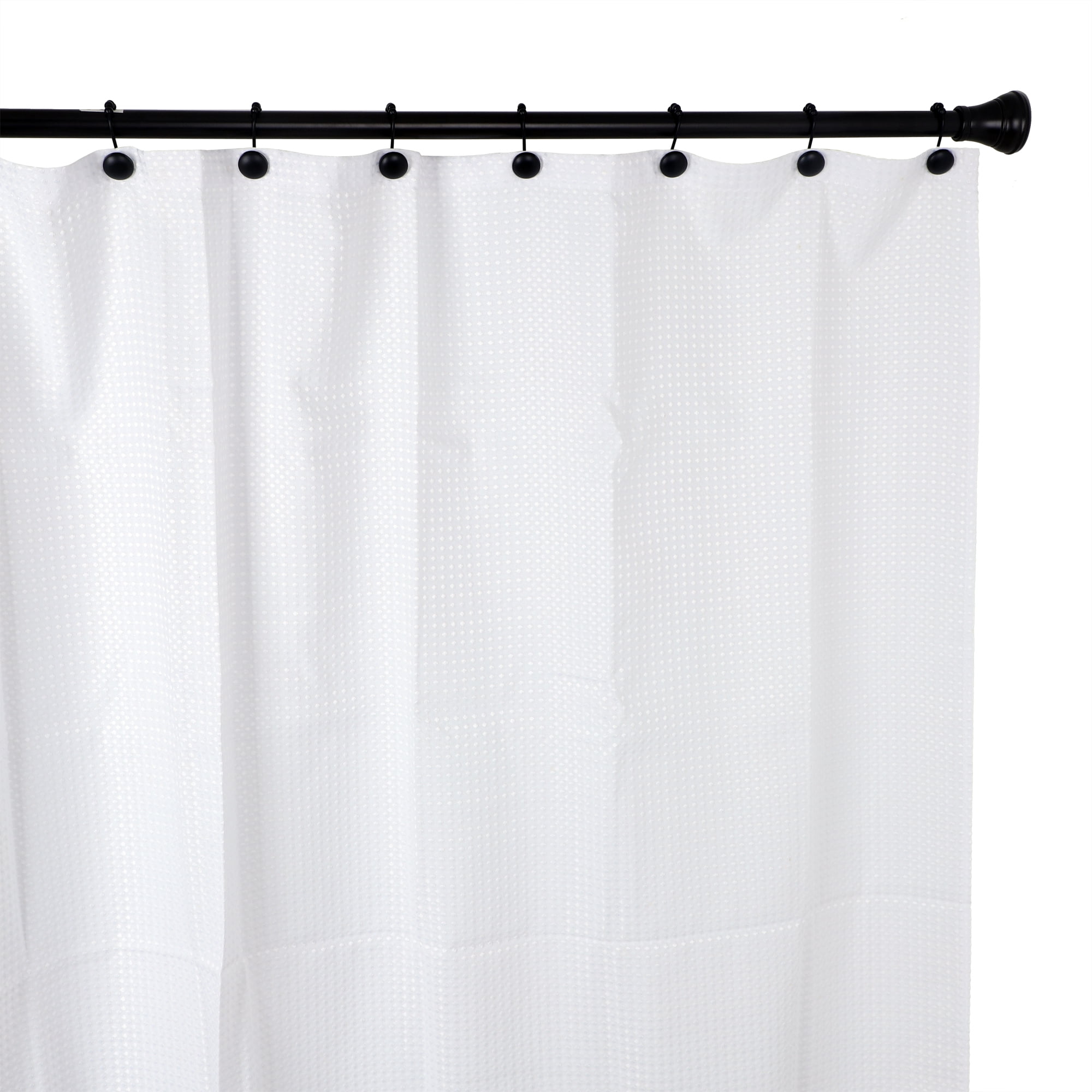 Utopia Alley Shower Hooks - Shower Curtain Rings for Bathroom - Rust Resistant Roller Shower Curtain Hooks for Shower Curtain or Liner - Set of 12, Matte Black