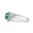 thumbnail image 4 of 14k White Gold Oval Emerald And Diamond Ring, 4 of 6
