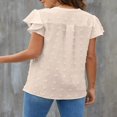 thumbnail image 4 of CHUANK Blouses pour les Femmes Robe V Cou Manches Volants Été Tops Casual Chemises Fluides, 4 of 8