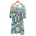thumbnail image 3 of Tellement de Livres Si Peu de Temps Robe Élégante Douce Femmes Coréenne Kawaii Col Carré Robe Livres Lecture Livre Ver de Livre, 3 of 4