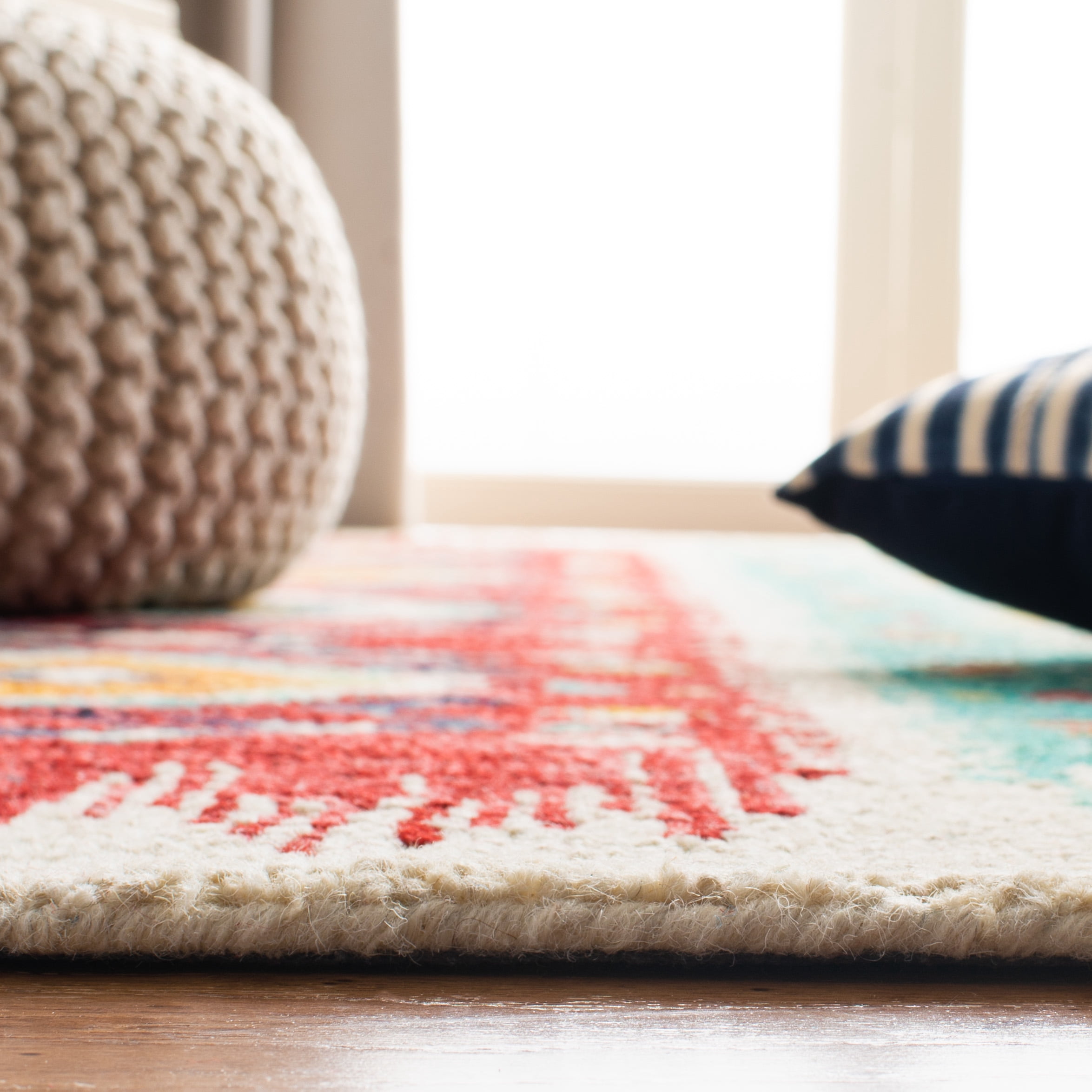 SAFAVIEH Aspen Cynthia Tribal Area Rug, Blue/Rust, 5' x 8'