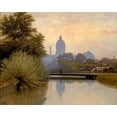 thumbnail image 2 of Gruelle, Richard Buckner 18x15 Gold Ornate Wood Framed with Double Matting Museum Art Print Titled - The Canal Morning Effect, 2 of 4