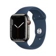thumbnail image 1 of Restauré Apple Watch Série 7 (GPS + Cellulaire, 45mm) Graphite Boîtier en Acier Inoxydable avec Bande de Sport Bleu Abyss - Très Bon (Rénové), 1 of 5