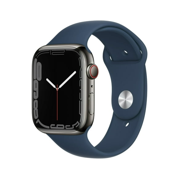 Restored Apple Watch Series 7 (GPS + Cellular, 45mm) Graphite Stainless Steel Case with Abyss Blue Sport Band - Very Good (Refurbished)