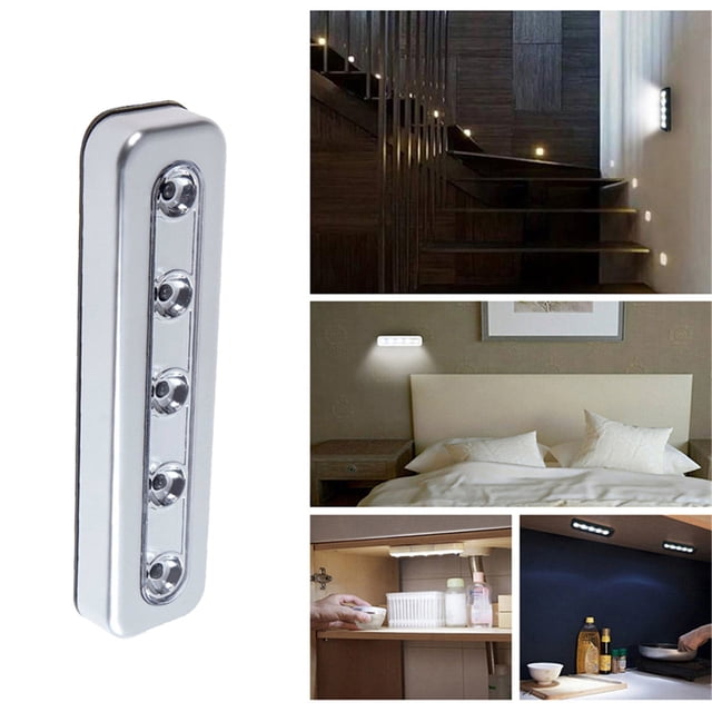 Vaidha 5 LED Bright Battery Operated Bulb Stick On Push On Strip Kitchen Lights