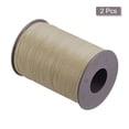 thumbnail image 3 of Unique Bargains 2 Pack Thin Waxed Thread 137 Yards 0.55mm Polyester String Cord for Machine Sewing Hand Quilting Weaving, Khaki, 3 of 5