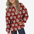 thumbnail image 2 of BaoFuBaoMei Lightweight Hoodie Boys Girls Christmas Santa Claus Long Cuffed Sleeve Sweatshirt Tops with Pockets Loose Hooded Fall Clothes for Christmas Dinner Vacation Holiday, 2 of 8