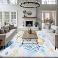 thumbnail image 3 of 5'x8' Area Rugs, Coastal Indoor Outdoor Area Rug for Living Room Bedroom, Summer Nautical Beach Shell Starfish Coral Washable Bathroom Rugs Kitchen Floor Carpet Mats Home Decor Aesthetic, 3 of 8