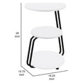 thumbnail image 5 of 26 Inch Side End Table, 3 Tier Design, Black Metal Frame, White Finish, 5 of 5