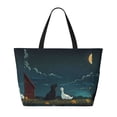 thumbnail image 2 of Honeii Farm Dog Duck Moonlight for Tote Bag with Adjustable Strap,Beach Bag, Waterproof Sandproof Beach Tote Bag, Large Capacity Foldable Beach Bags, 2 of 7