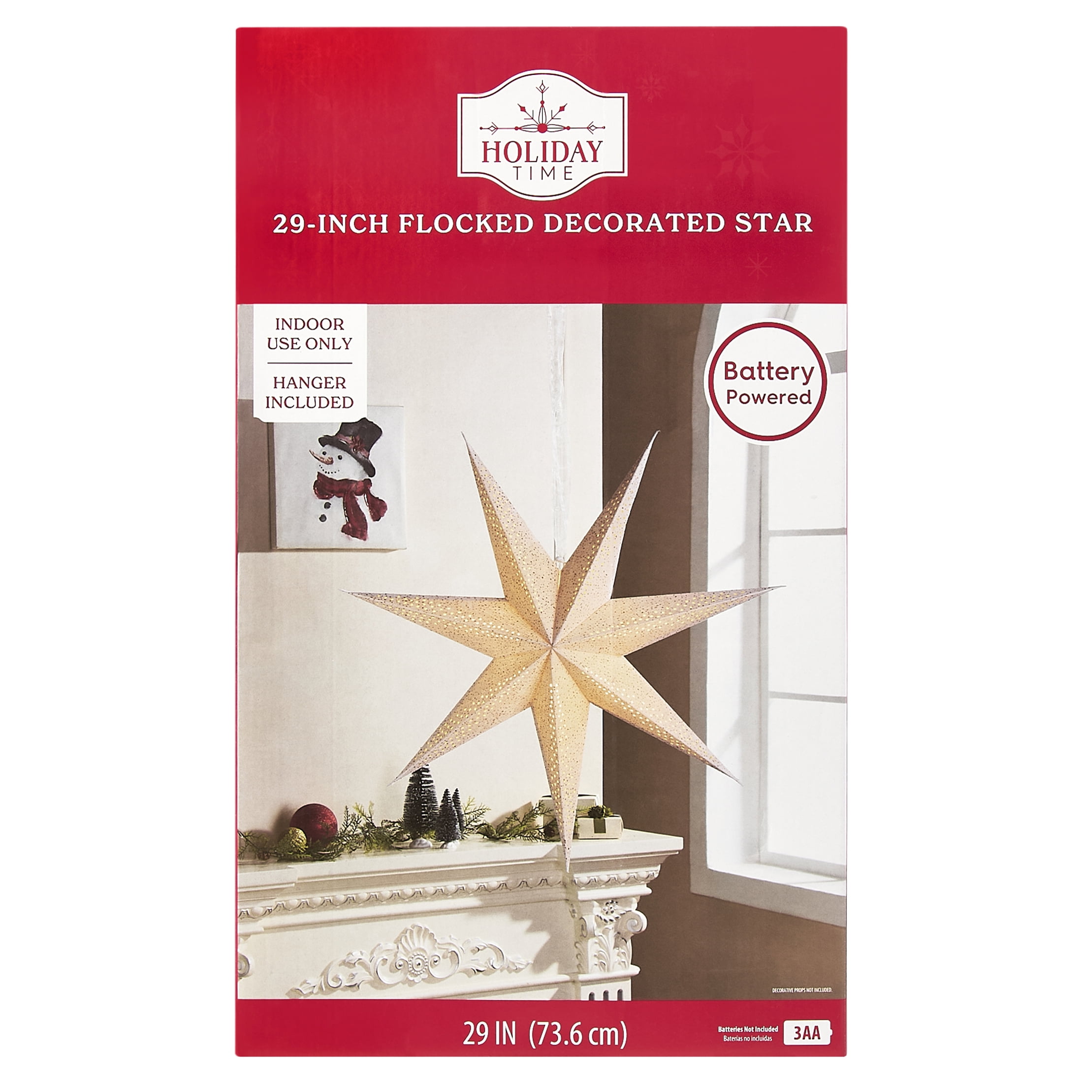 Paper Star Christmas Hanging Decoration, White, 29", by Holiday Time