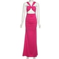 thumbnail image 4 of Cut-Out Evening Gown with Ruched Detailing (S, Rose), 4 of 7